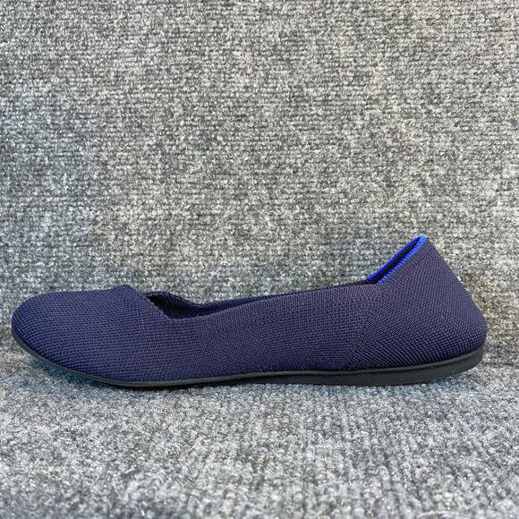 Rothys The Flat Maritime Blue Round Toe Ballet Flat Shoes Women\'s Size 8.5